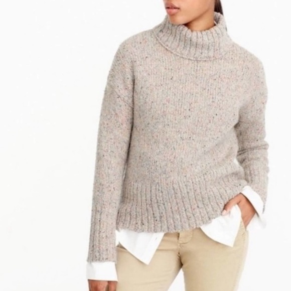 J Crew Mock Turtleneck Wool Sweater in Confetti - Picture 1 of 7